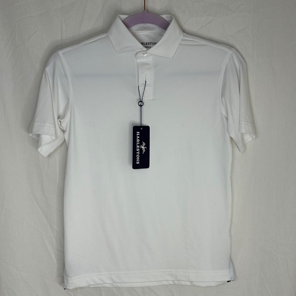 Harletons Boys White Tailored Fit Polo Shirt Size S (7-8) Short Sleeve - Picture 1 of 11